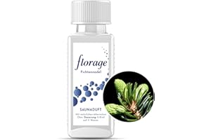 ‎FLORAGE Florage 100ml Saunaaufguss FICHTENNADEL - 50 Jahre Erfahrung als deutsche Duftmanufaktur, hochergiebiges Aufgussmittel für die Sauna, viele Aufguss Düfte, vegan und ohne Tierversuche, auch als Set