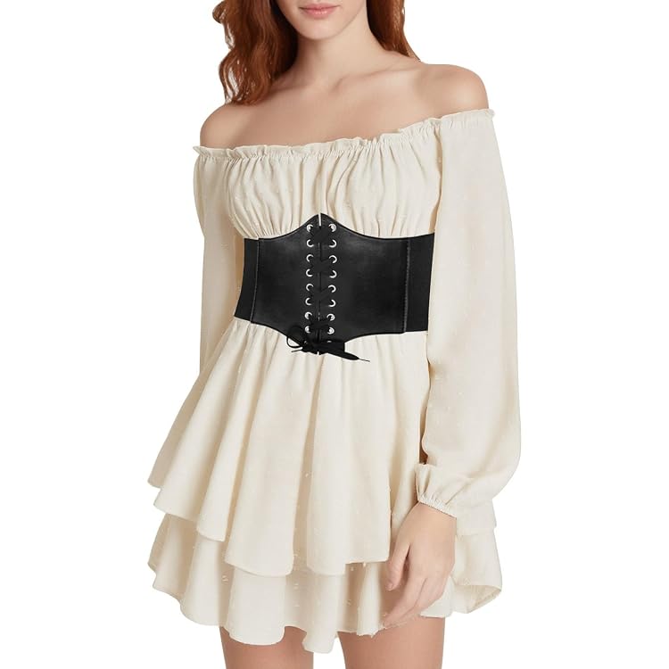 Robe Blanche Pirate Femme - Manches Longues, Volants, Shorts Intégrés, Style Dénudé épaules - 9