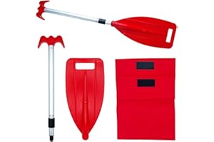 Glac Store® Pagaie télescopique portable avec sac en alliage léger en aluminium ABS de 81 cm à 107 cm Canoë Kayak SUP