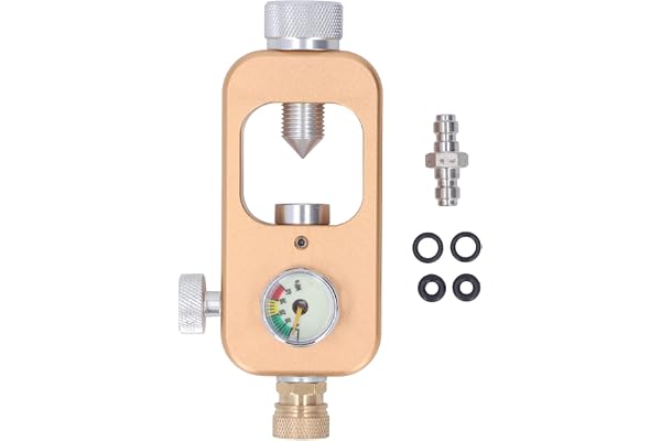 Telituny DIN-ventiladapter, 30 MPA högtrycksadapter med manometer, aluminiumlegering för paintball, PCP luftgevär, dykflaskor, kompatibel med K/J/H-ventiler