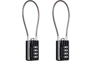SEPOX® 2Pcs Versatile Resettable 4-Digit Combination Padlock with Extra Long Cable 18cm, Personalized Password, Durable Vinyl Steel Cable Black, Multipurpose Lock for Suitcase, Gym Lockers, Toolbox