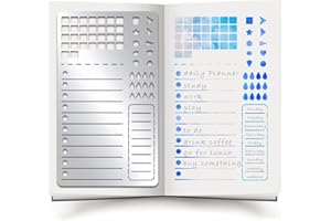 INFUNLY 2PCS Journal Metal Stencils Planning Form Journal Stencils Calendar Metal Stencil for Notebook Handwriting Stencil for Planners Stainless Steel for Scrapbooking Schedule Diary DIY