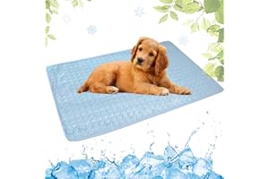 LEZUAN Cooling Mat for Dogs and Cat, Heat Relief Pet Cooling Mat for Crates, Kennels and Beds - Portable and Washable(Light Blue,40x50cm)