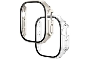 YUNUS ARAS 2-Pack Apple Watch Screen protector, apple watch case, apple watch cover, for 49 mm Ultra 2 (2023) / Ultra, iWatch Shockproof Protective Cover (starlıght+transparent)