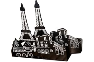 WINTERWORM Paire de serre-livres décoratifs - Style européen - En métal - Pour bibliothèque, école, bureau, maison Motif Paris et Tour Eiffel