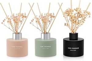 L'odeur Vill -Lino/Vaniglia/Ambra Marocchina Diffusore Profumatore per Ambienti con 18 Bastoncini di Fragranza, 4.06 oz x 3 Flacone di Olio,Essenziale di Fragranzaper Casa per la Decorazione.