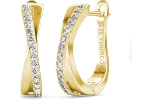 YOURDORA Pendientes Aro Retorcido de Plata de ley 925 para Mujer con Circonia Cúbica Joyas Regalos Originales