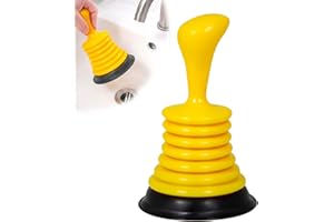 KWJEIULSOQ Pömpel Saugglocke für Verstopfte Toilette WC-Pümpel zur Chemielosen Reinigung Abflussstampfer für Waschbecken Dusche Küche Bad -Gesamtlänge 18cm, Gelb