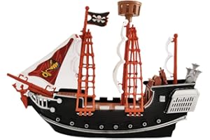 Tixiyu Bateau de pirate pour enfants - Jouet décoratif pour la maison - Modèle de bateau de pirate durable - Cadeau pour enfants de 3 ans et plus (27 x 19 x 6,5 cm)