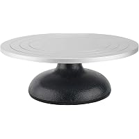 Tour De Potier Homtone Tournette De Potier De 30 Cm De Diamètre - Plaque Pivotante Pour Sculpture En Argile Robuste - Entièrement En Métal - Plateau Tournant Avec Roulements à Billes Support Modelage Petit