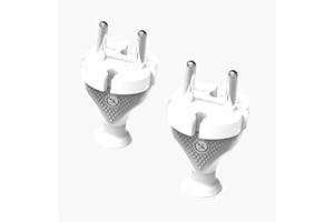 KEL 2 Stück Konturenstecker; Gerader Stecker IP20, weißer Stecker für den Innenbereich - Schutzkontakt gerade und zerlegbar, 2 p+Z Schuko, 230 V 2,5 A max.