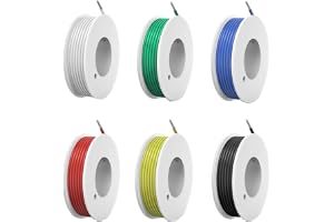 HUAZIZ 1,27 mm² 16 AWG elektrisk kabelsats 6 olika färgade längder totalt 18 meter (3 meter varje spolar) förtennad koppartrå