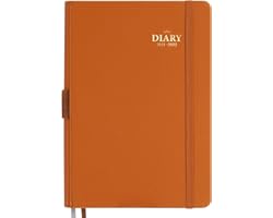 2021-2022 Diary Page A Day - A5 Academic Diary Planner from Jul. 2021 to Jun. 2022, Premium Matte Leather with Monthly Tabs, 