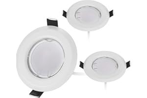 HCFEI Lot de 3 Spot LED Encastrable Dimmable blanc mat avec Ampoule GU10 Module 220V 3W, Blanc Chaud 3000K, Percage 55mm