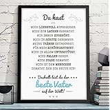 OWLBOOK "DU HAST MICH AUFGEZOGEN - VATER / MUTTER" hochwertiger Kunstdruck mit Spruch - perfektes Vatertagsgeschenk - Geschenkidee zum Geburtstag, Muttertag, Vatertag, Frauentag, Hochzeitstag für Mama oder Papa - Wandbild ungerahmt & ohne Deko