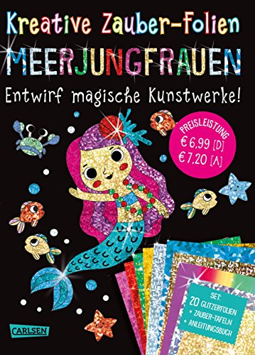 Kreative Zauber-Folien: Meerjungfrauen: Set mit 10 Zaubertafeln, 20 Folien und Anleitungsbuch