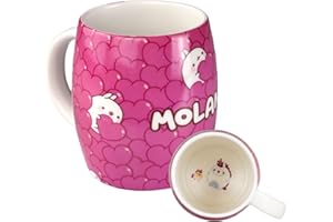 6vibes Molang duża filiżanka słodka 400 ml z porcelany – jednorożec filiżanka do kawy i herbaty – filiżanka z motywem Piupiu – duży kubek jako prezent