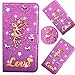 Produktbild Modisch BookStyle Purse für Samsung A10,Leder Funkeln Bling Glitzer Diamant Slim Hülle Scratch Bumper Flip Wallet Stand Card Slots Etui