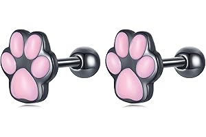 Bellitia Jewelry boucles d'oreilles clous d'oreilles patte de chat en argent sterling 925 pour femmes, cadeau pour la mère et la petite amie
