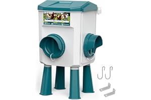 Mangeoire Poules Anti Nuisible 7 kg, CHAMUTY Mangeoire Poule Automatique pour Poulets avec sans Gaspillage 2 Ports, Distributeur Graines Poules pour Canards, Oies, Oiseaux