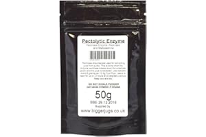BIGGER JUGS Pectolytic Enzyme (Pectic Enzyme, Pectinase) 50g Pack Top Food Grade Supplied in Heavy Duty Resealable Pouch for Wine Making