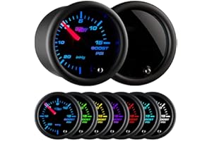 GlowShift Tinted 7 Color 15 PSI Boost/Vacuum Gauge