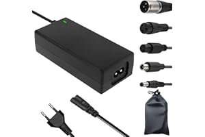 SPORVET Chargeur Trotinette Electrique, 42V/36V 2A Chargeur Hoverboard pour Xiaomi M365 Ninebot E-Scooter, Hoverboard, Scooter Electrique Universel Chargeur de Batterie avec 5 Connecteurs 1 Sac de Rangement