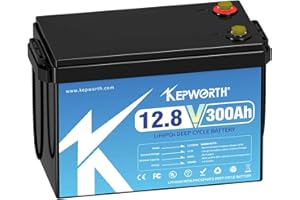 TCBWORTH Lifepo4 Batería 12v 300AH Litio con Grado A Células y 100A BMS para Trolling Motor Camping Sistema Solar Lawn Mover Aplicación Doméstica Soporte Serie y Paralelo