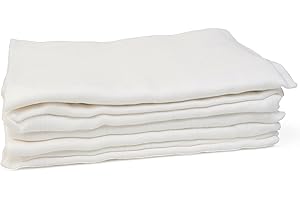 Grünspecht 692-00 Lot de 5 langes bio en mousseline 100% coton (kbA) sans azurants optiques, doux pour la peau et absorbants Blanc 70 x 70 cm