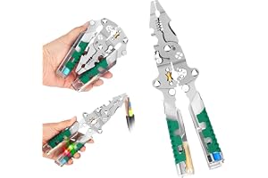 Serplex Multi Wire Stripper with Circuit Test Function, Folding Electric Wire Stripping Tool, Anti-slip Handle, Multi-Function Electrician Repair Tool for Cutting, Clamping, Stripping