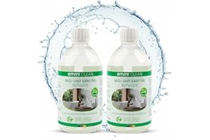 ‎EMMI NAIL emmi-Clean Bad- und Sanitärreiniger 2x 500ml - Aktivschaum, Kalk- und Schmutzentferner inkl. Sprühkopf, Materialschonend, Für Fliesen, Glas, Chrom und Keramik