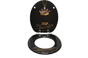 eSituro Deska sedesowa wolnoopadająca, drewniana deska sedesowa, łatwy montaż, antybakteryjna deska sedesowa z płyty MDF, kształt O, STS2