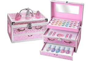 Martinelia - Maletín con cara de unicornio y purpurina rosa de maquillaje infantil, colección Little Unicorn