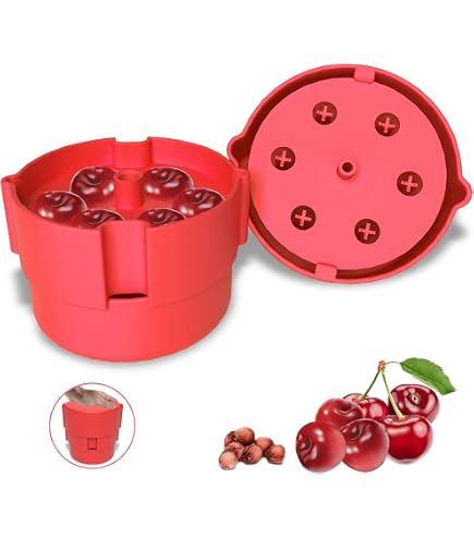 Kirschentkerner 8-in-1 – Schneller Push-Down-Entkerner Für Kirschen, Mit Spritzschutz, ABS-Material
