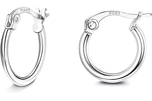 JeweBella Boucles d'Oreilles Créoles Argent Femme 925 Petites Boucle d'Oreille Creole Argent Sterling Hypoallergéniques Anneau Boucle d'Oreille pour Femme Fille Diamètre 14/16/18mm