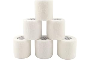 COMOmed Non-woven fabric self-adhesive Bandage venda cohesiva Mascota Vendaje Blanco 5cmX4.5m 6 Volumen