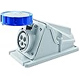 Gewiss GW62499 Low Voltage Screw Wiring 90 Degree Angled Surface-Mounting Socket-Outlet, IP67, 2P+E Pole, 200V-250V, 16 A, 50 Hz/60 Hz, Blue