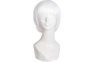 MapofBeauty 30cm/ 12 Pollice Medio Lisci Uomo Lisci Parrucche (Bianco)