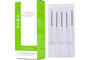 ZHONGYAN TAIHE Aguja desechable estéril Aguja de esterilización para masaje de belleza para aliviar el dolor Paquete de 100 (0.35mm*25mm)