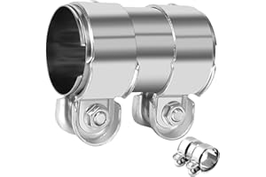 GANILITY Morsetto per Fascia di Scarico Giunzione, 45x95mm Morsetti di Scarico con doppio Morsetto,Fascetta di Scarico Connettore Morsetto di Scarico,Riduttore Morsetto per Tubo di Scarico Acciaio Inossidabile