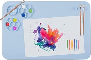 SOQKEEN Silicone Craft Mat, 24"×16" Silicone Painting Mat for Crafting, Painting, Non-Stick Large Reusable Craft Mat Collapsible Sheet Mat for Watercolour Cutting Art Creation Clay and DIY Projects