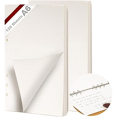 KINETOX 2 Paquets A6 Feuille Pointillé 6 Trous Feuillets