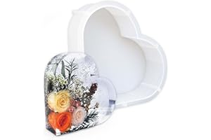 ZHYUAN 21x 18 cm Grandi Stampi Silicone Forma Cuore,Stampo epossidico profondo,Stampo in silicone epossidico a forma di cuore,Stampo in resina epossidica,per Versare Resina Epossidica,Fiori Conservati