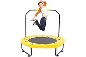 Arkyomi Kids Trampoline Indoor Outdoor with Handle, 40 Inch Round Mini Trampoline, Portable Foldable for Toddlers Age 3+