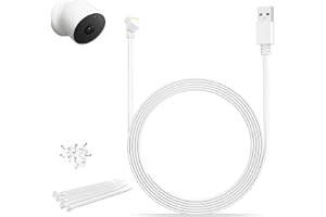 Itramax Platt Strömkabel för Google Nest Cam (Batteri) 2:a Gen 6M/20FT