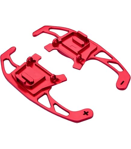 Ontto Lot De 2 Palettes De Changement De Vitesse Pour Volant De Voiture - Pour Porsche Panamera Macan Cayenne 718 911 Boxster 2016-2022 - En Métal - Rouge