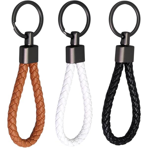 Porte-Clés En Cuir Véritable - Lot De 2 (Noir Et Marron) - Universel