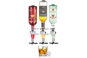 MZOLIFE Flaschenhalter Wand und Dosierer, Baroptik für Homebar, Optik Spender für Spirituosen, Bar Butler Getränkespender für Home Pub, 3 Fach