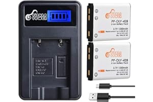 NP-45A,NP-45 Battery,Pickle Power 2 Pack Li-40B Battery Charger Set for Olympus Li-42B Li-40C,for Fujifilm NP-45a,NP-45,NP 45S,for Nikon EN-EL10,for Nikon CoolPix S60 S80 S200 S203 S210 S220 S230