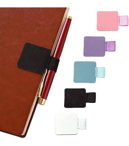 Set 6 Portapenne Elastici In Pelle – Regolabili, Per Agende, Diari E Quaderni, Colori Misti, Misura 16.5x3.5 Cm